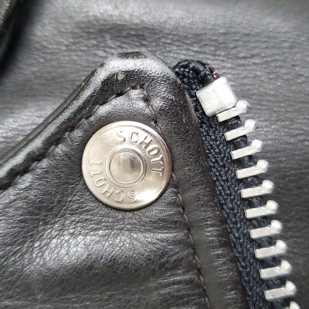 Vintage Schott Perfecto Womens 108W '90s Black Leather Motorcycle Jacket Sz 12 - Picture 2 of 16
